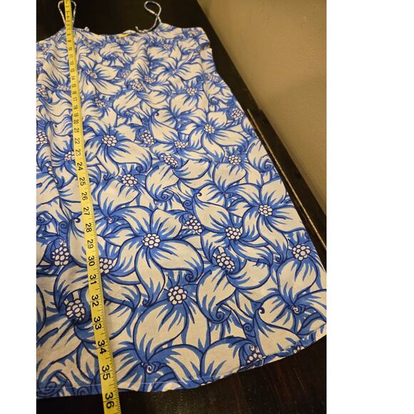 Roberta Roller Rabbit Blue Floral Mini 100% Cotton Dress Size Medium - Picture 8 of 9